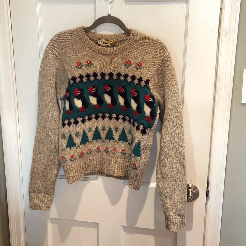 L.L. Bean Vintage Wool Puffin Sweater